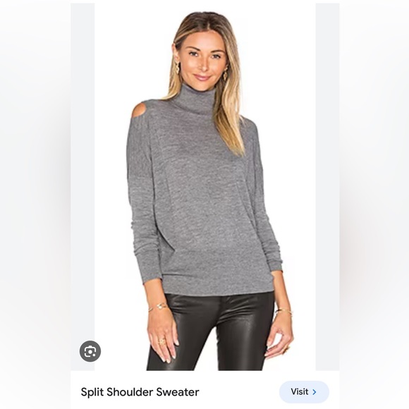 VINCE Dark Blue Split Shoulder Lightweight Turtleneck Wool Sweater Size XS - Picture 2 of 14